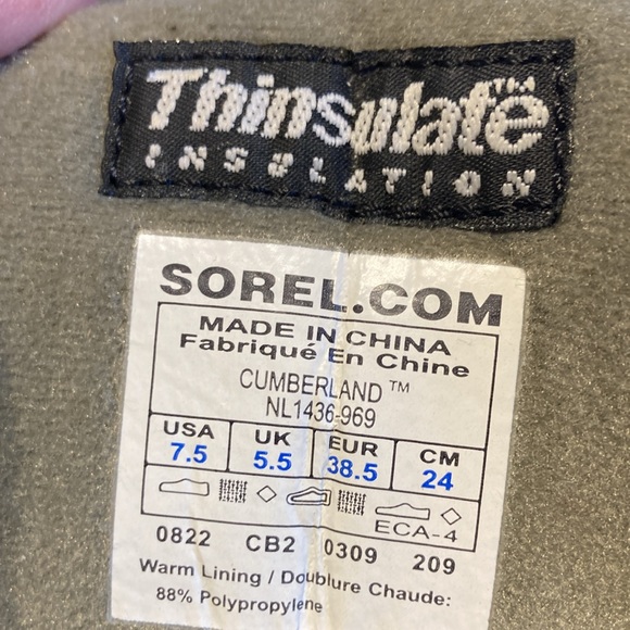 Sorel Cumberland thinsulate insulation winter boots 7,5 - Picture 10 of 15